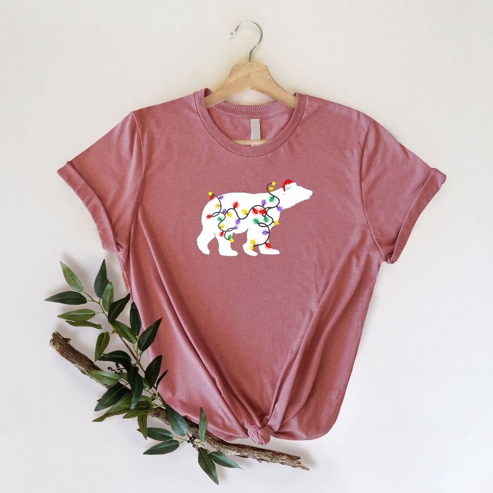Christmas Polar Bear Lights Shirt, Christmas Shirt, Funny Christmas Shirt